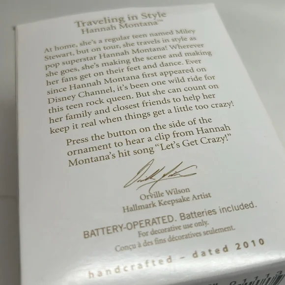 Hallmark Keepsake Disney Traveling In Style Hannah Montana Christmas Ornament - Picture 7 of 7